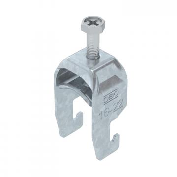 Clamp clip 2056 U-foot, 1-fold, metal pressure sleeve, FT