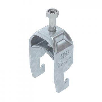 Clamp clip 2056 U-foot, 1-fold, metal pressure sleeve, FT