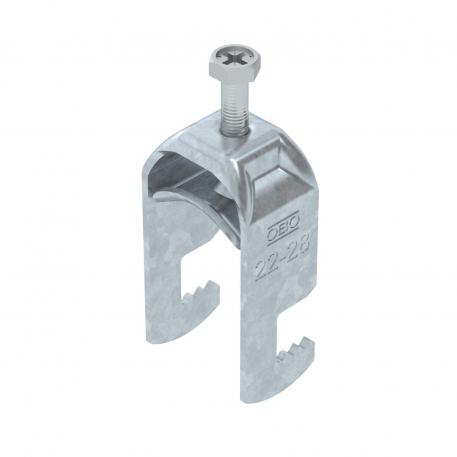 Lučna obujmica, F-stopa, 1-struka, metalno pritisno korito, FT 22 | 28 | 3