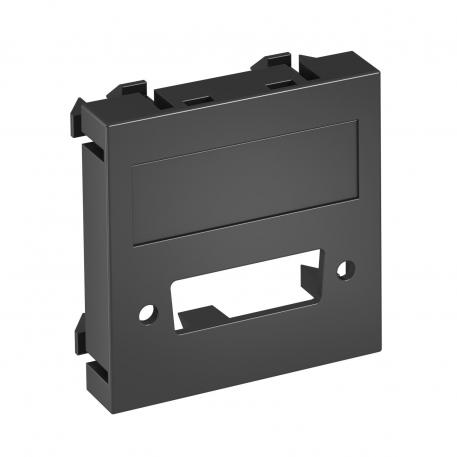 Multimedia support for DVI plug connector, 1 module, straight outlet