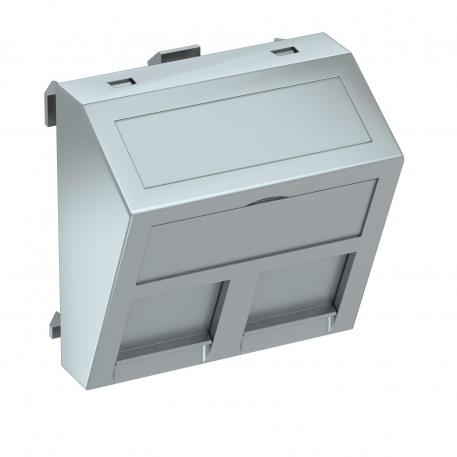 Data technology support, 1 module, slanting outlet, type C yes | Aluminium painted