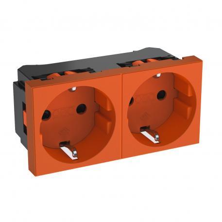 0° socket, protective contact, double 2 | Double 0° | Pure orange; RAL 2004