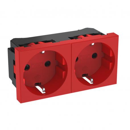 0° socket, protective contact, double 2 | Double 0° | Signal red; RAL 3001