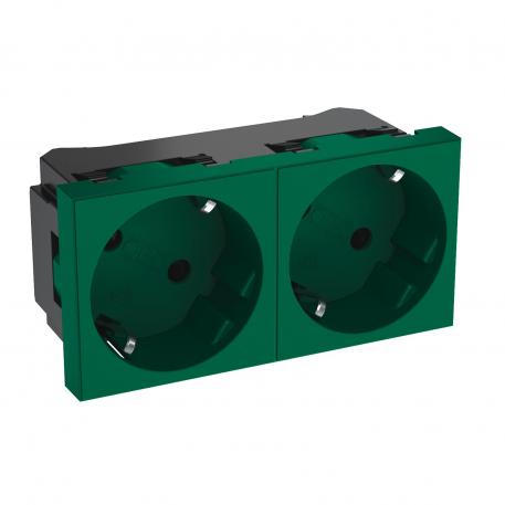 33° socket, protective contact, double 2 | Double 33° | Mint green; RAL 6029