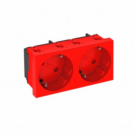 33° socket, protective contact, double 2 | double 33° | Signal red; RAL 3001