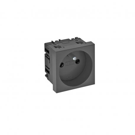 0° socket, with earthing pin, single 1 | Single 0° | Black-grey; RAL 7021