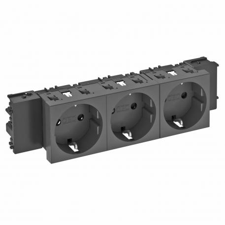 Socket 0°, Connect 45, protective contact, triple