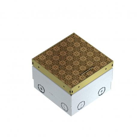 UDHOME2 floor socket, without floor covering recess, freely equippable, brass, decorative plate: marygold