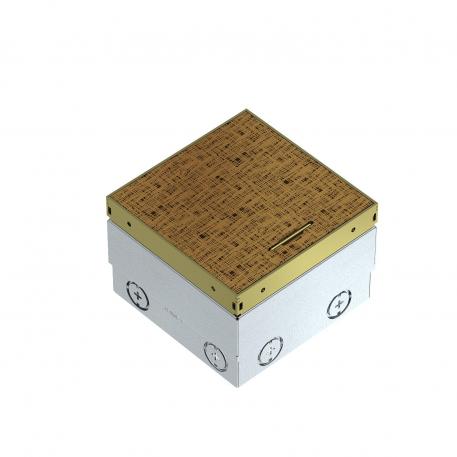 Podna utičnica UDHOME2, sa izlazom za kabl, bez kružnog žleba podne obloge, nepopunjena, mesing, dekorativna ploča: Hammer blow 