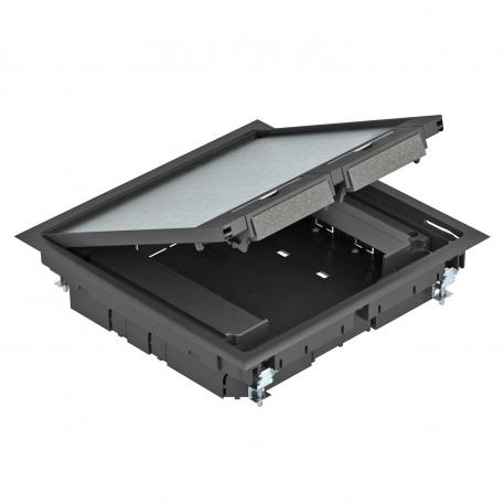 Podna kutija, kvadratna za visinu betonske košuljice 55 mm 5 | 9 | Lučna ručka | grafitno crno; RAL 9011