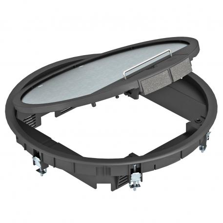 Podna kutija GESR9 sa zaštitnim ramom tepiha u preklopnom poklopcu 5 | R9 | grafitno crno; RAL 9011