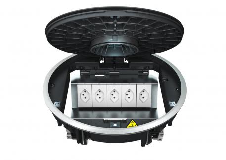 Podna kutija GRAF9 univerzalna, mokro održavanje, sa strukturnim poklopcem  | R9 | grafitno crno; RAL 9011