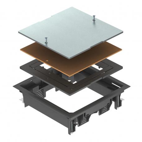 Reviziona podna kutija ZES4 5 | 10 | 4 | grafitno crno; RAL 9011