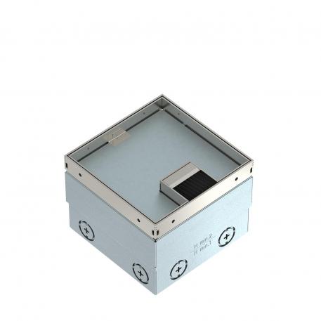UDHOME2 floor socket, with brush bar, with floor covering recess, with FLF support, cover, stainless steel